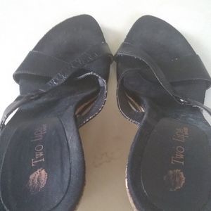 Two lips Shoes Wedge Black Women's Size 9